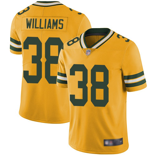 Green Bay Packers Limited Gold Men #38 Williams Tramon Jersey Nike NFL Rush Vapor Untouchable->green bay packers->NFL Jersey